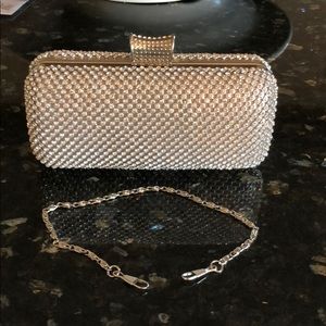 Rhinestone & silver evening bag